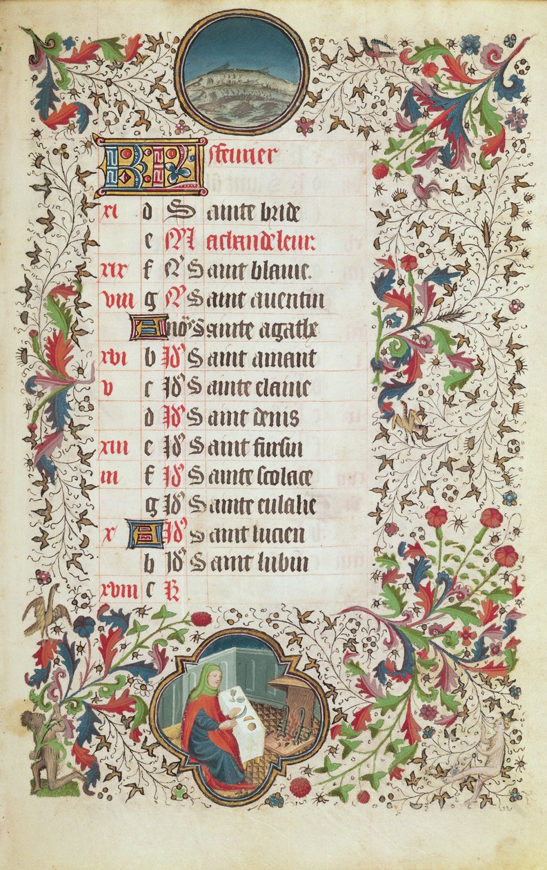 Ms 19 Février : Poissons et un homme festoyant, d