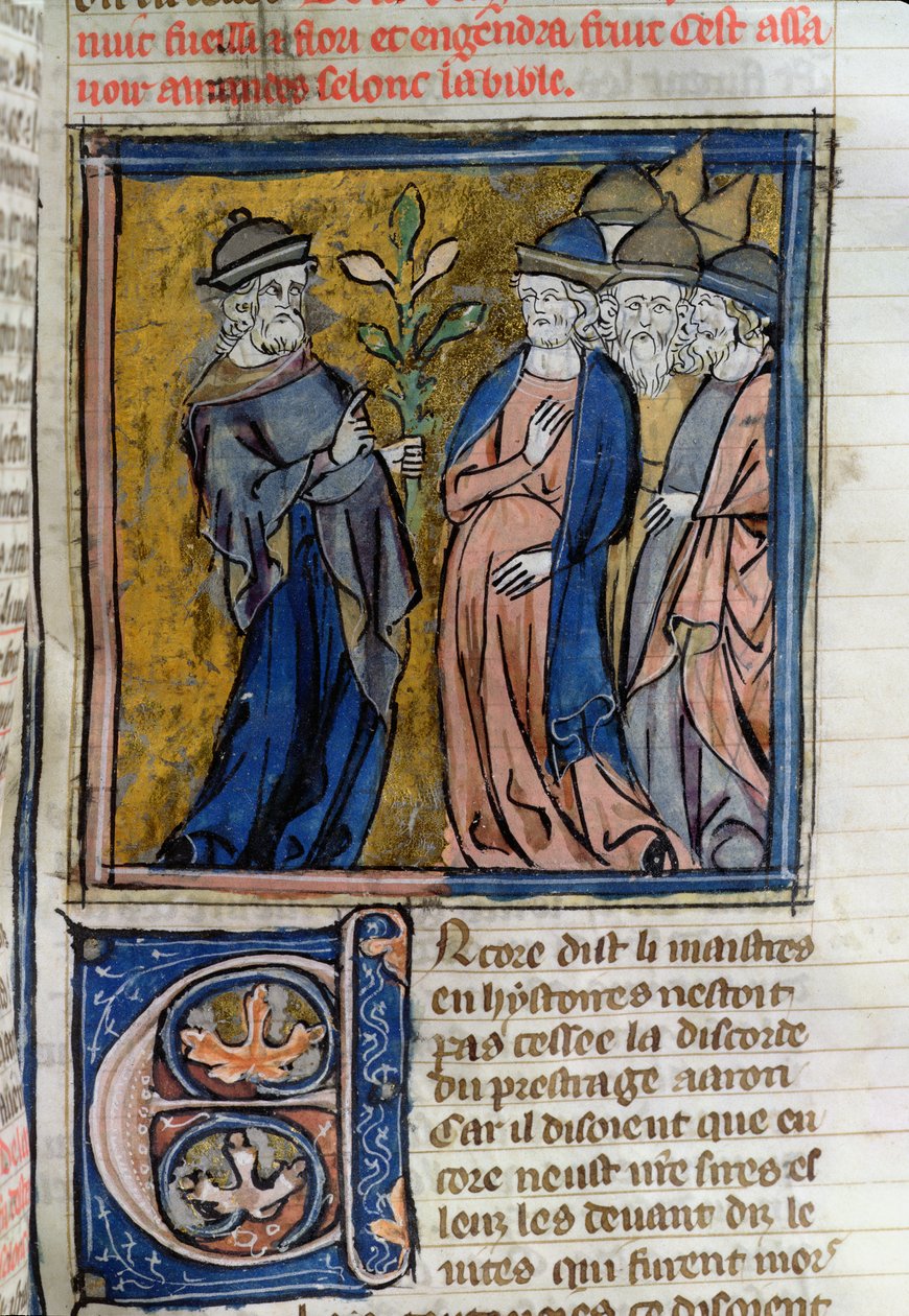 Ms 22 Représentation de Juifs avec des chapeaux pointus - French School