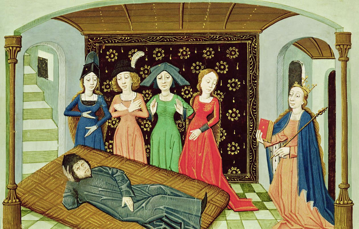 Ms 3045 f.3 Boèce, Philosophie et les Muses, de De Consolatione Philosophiae - French School