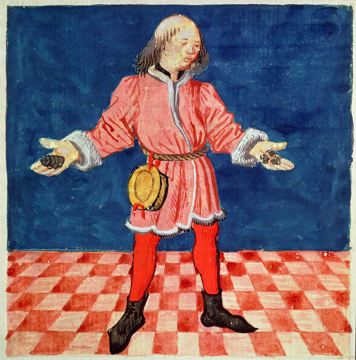 Ms. 3066 fol. 64v Le Lanceur de dés, du Livre des échecs moralisés, par Jacques de Cessoles - French School