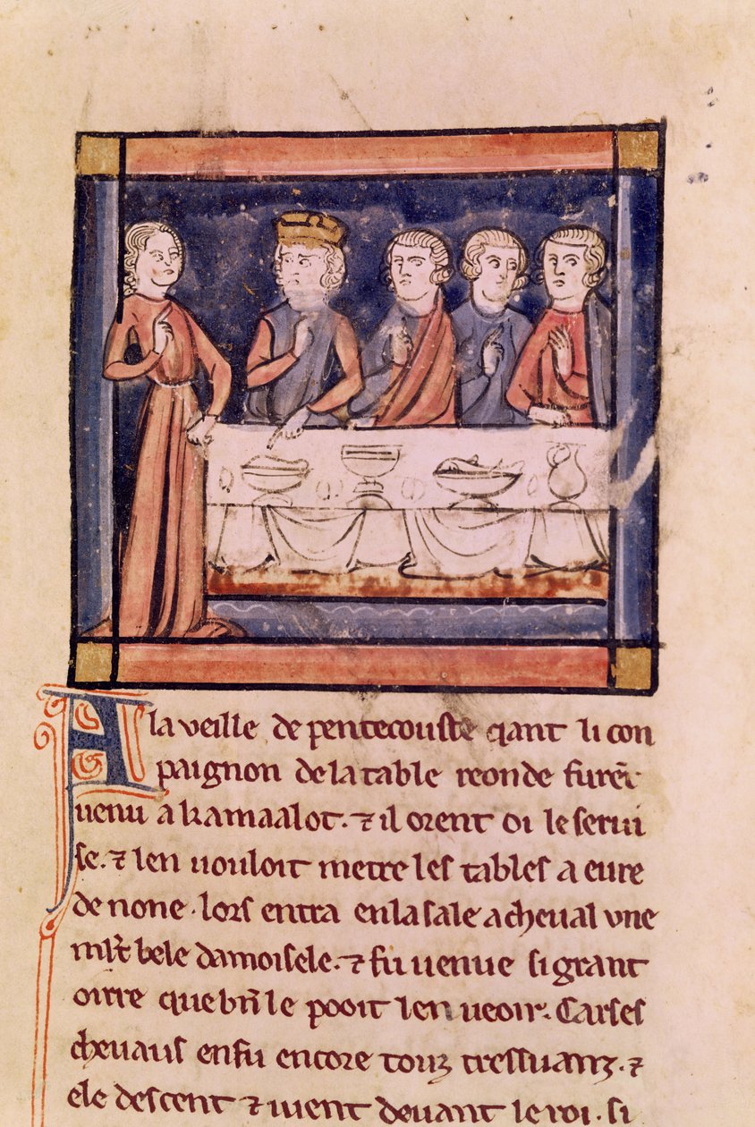 La veille de la Pentecôte..., du Livre de Messire Lancelot du Lac - French School