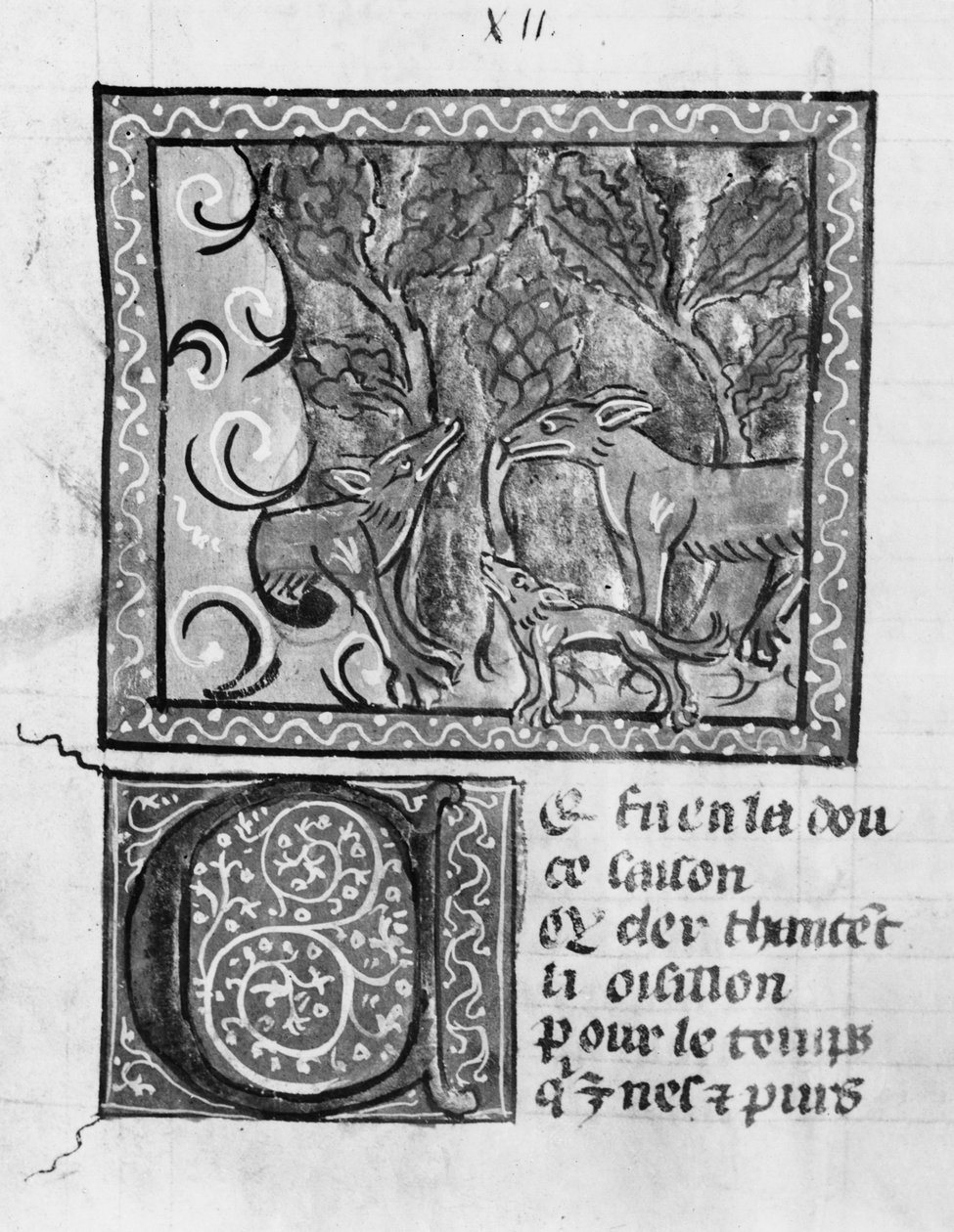 Ms Fr 1580 Le renard, le loup et le chien, du Roman de Renart - French School