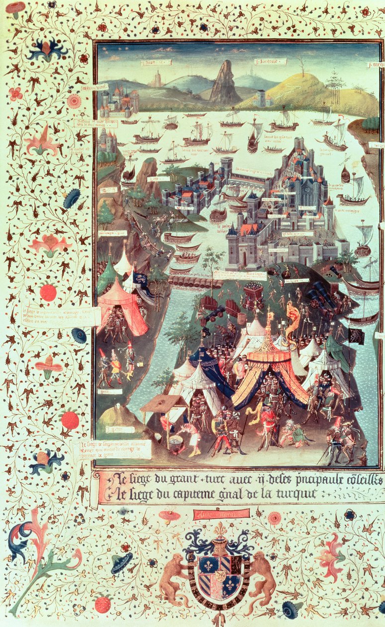 Ms Fr 9087 f.207v Le Siège de Constantinople en 1453, du Voyage d