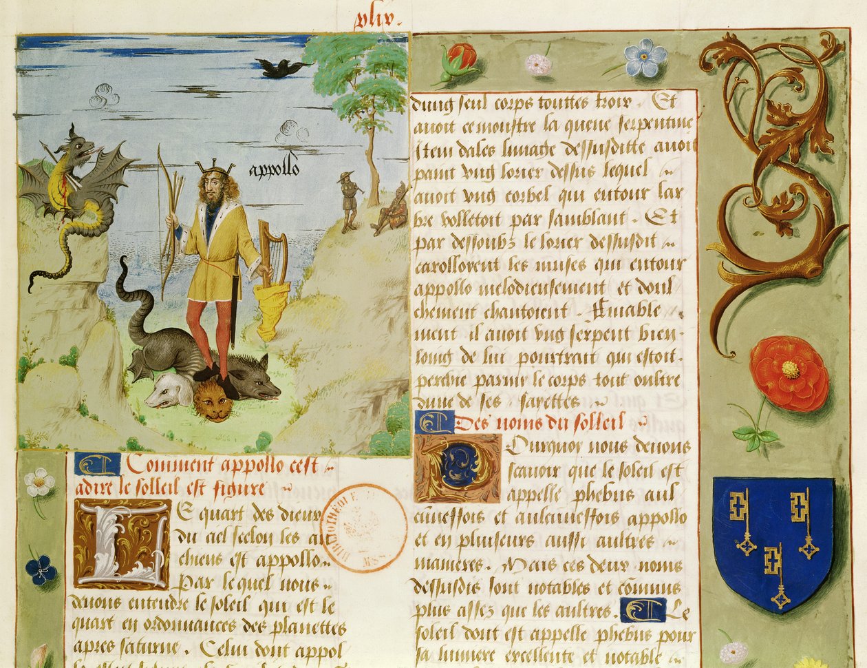 Apollon tuant Python, du Livre des Échecs d