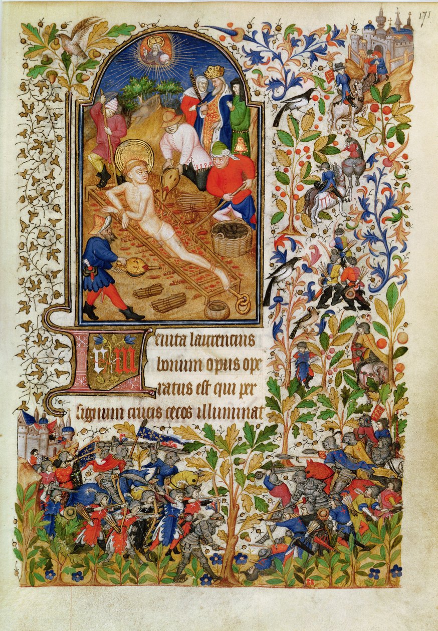 Le Martyre de Saint Laurent, des Heures de Marguerite d