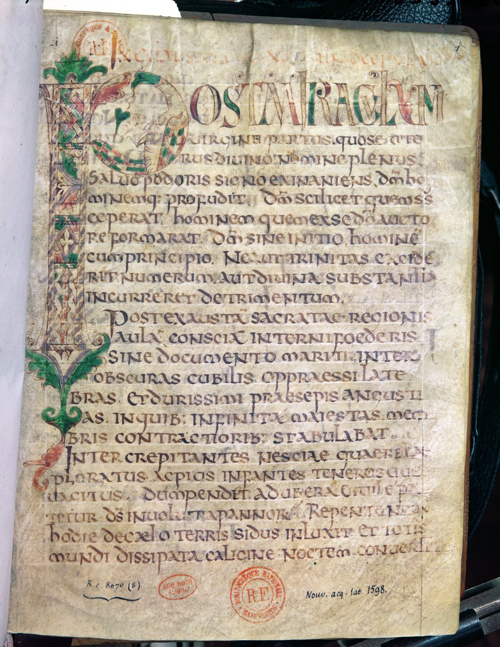 Initiale historiée zoomorphe P, d