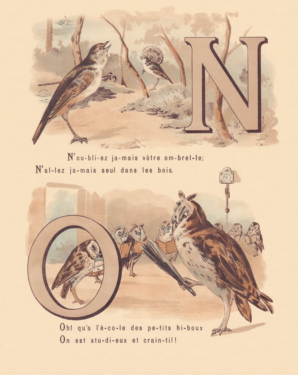 Nightingale, nuptial, hibou, orthographe - French School