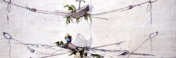 Cartouche nautique avec un perroquet, c.1800 - French School