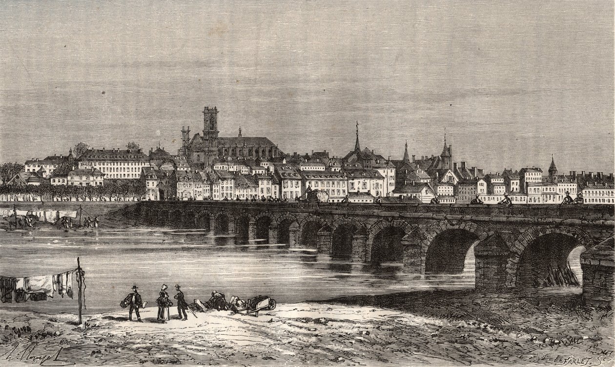 Nevers - Nièvre en région Bourgogne (gravure dans 