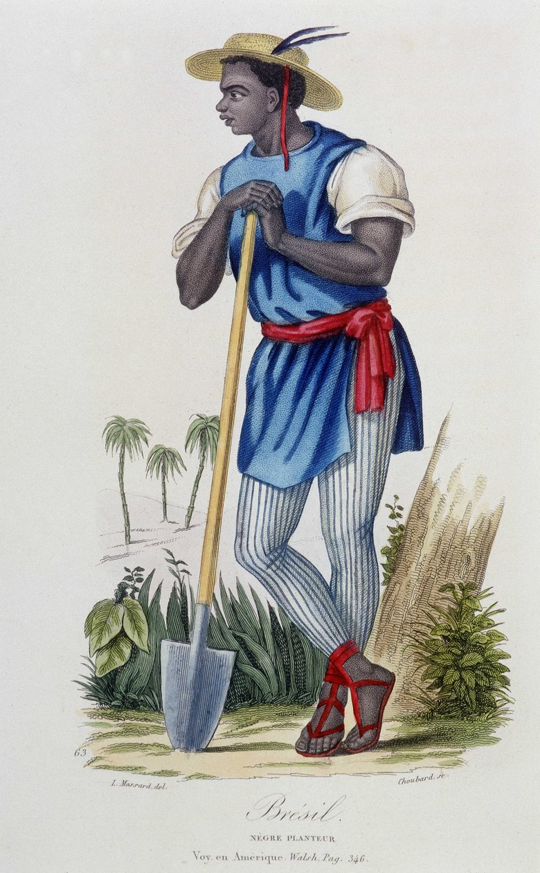 Nègre planteur du Brésil - dans « Bibliothèque Universelle des Voyages » par Albert-Montémont, éd. Armand-Aubrée, Paris - French School