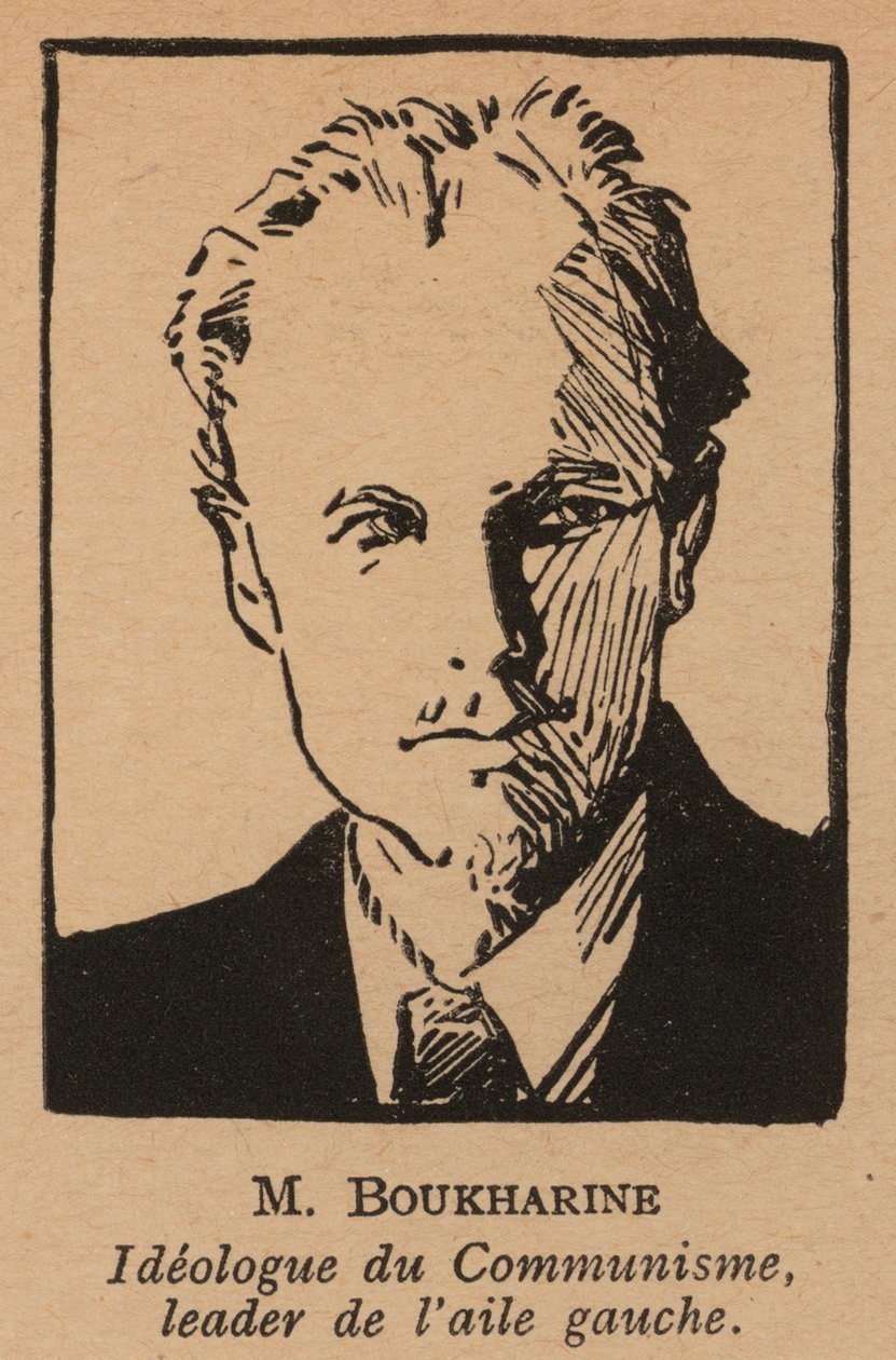 Nikolaï Boukharine, théoricien de la révolution bolchevique et homme politique russe (lithographie) - French School