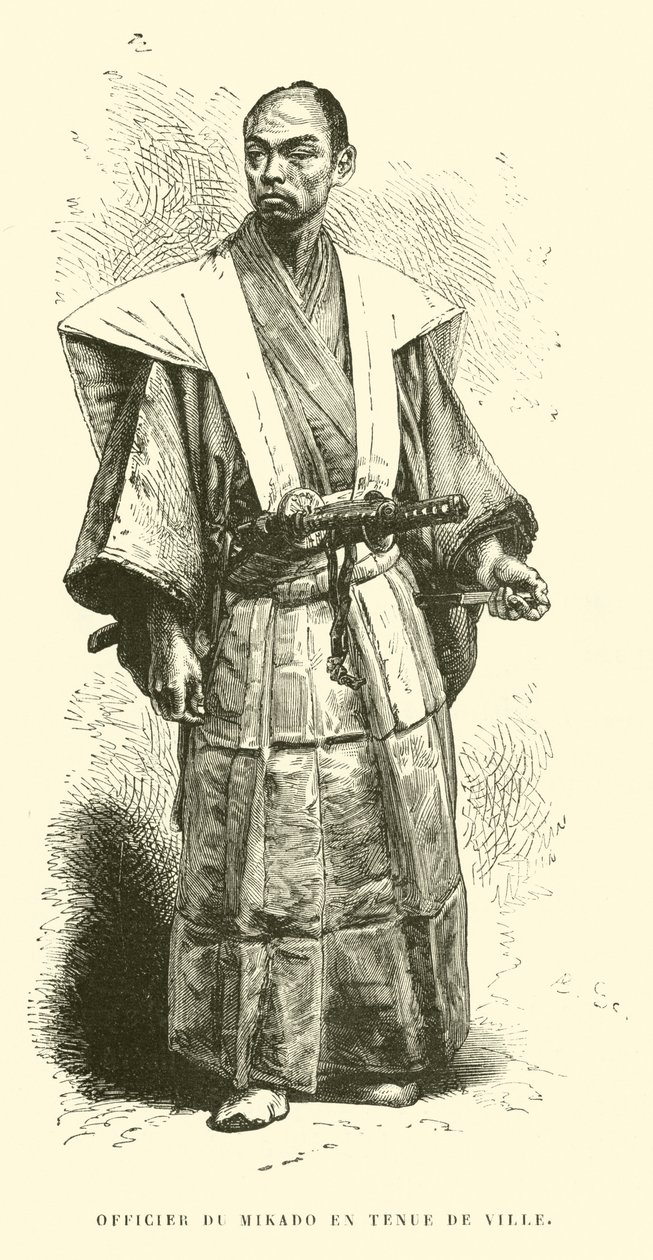 Officier du Mikado en Tenue de Ville (engraving) - French School
