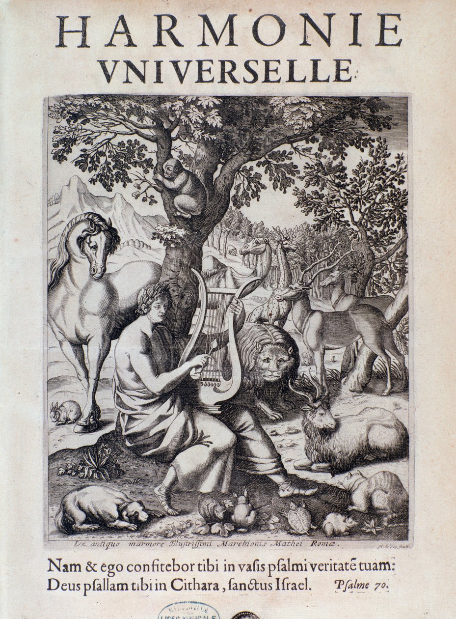 Orphée jouant pour les animaux. Frontispice de l