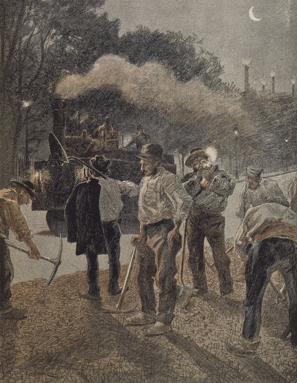 Paris, travail de nuit, fin du XIXe siècle - French School