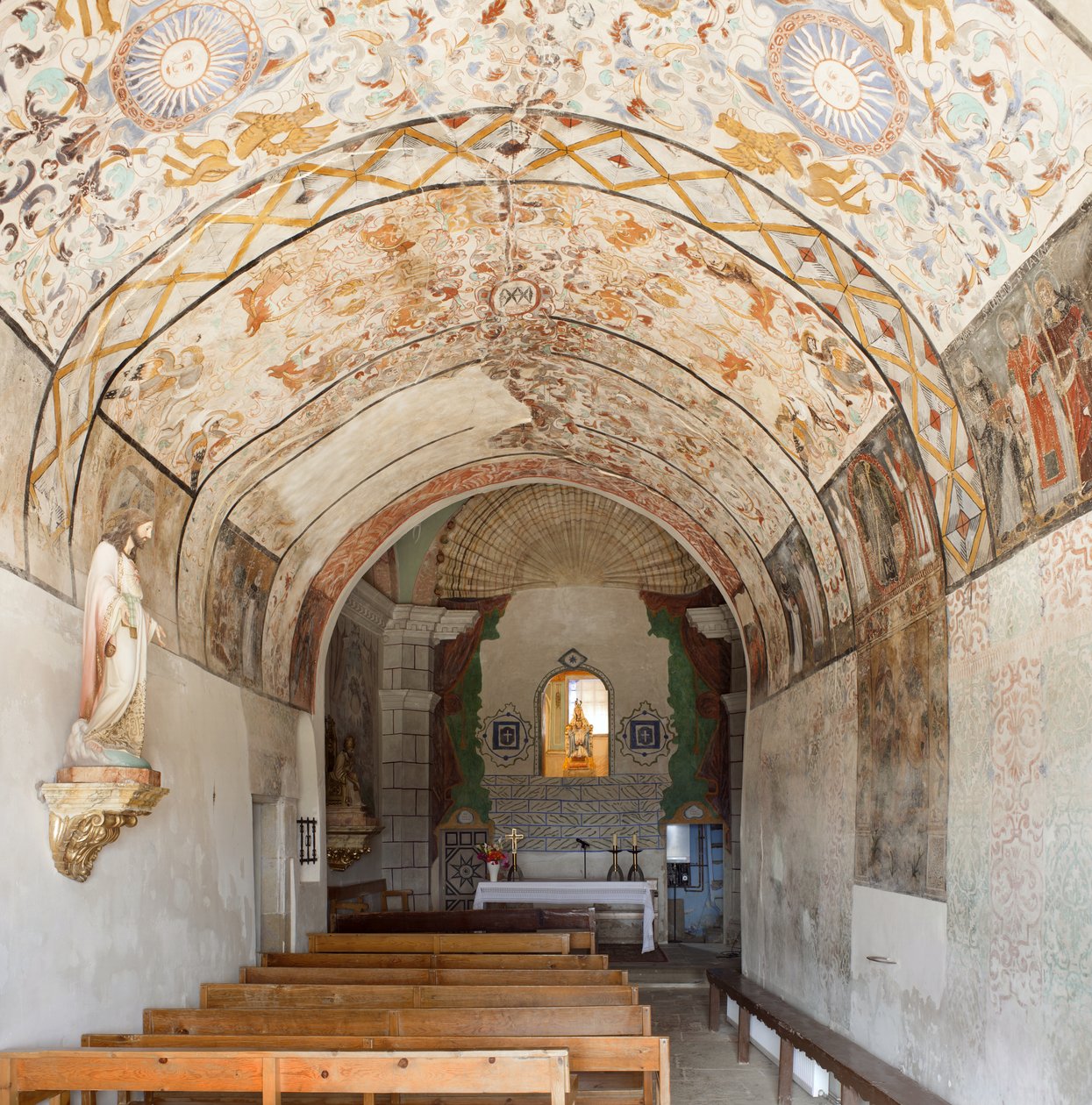 Église paroissiale (Església de la Mare de Déu de Solers). Intérieur. La nef. Peintures murales. - French School
