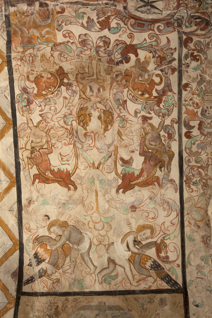 Église paroissiale (Església de la Mare de Déu de Solers). Intérieur. Les nefs. Peintures murales. (détail). XVIe siècle (?). - French School