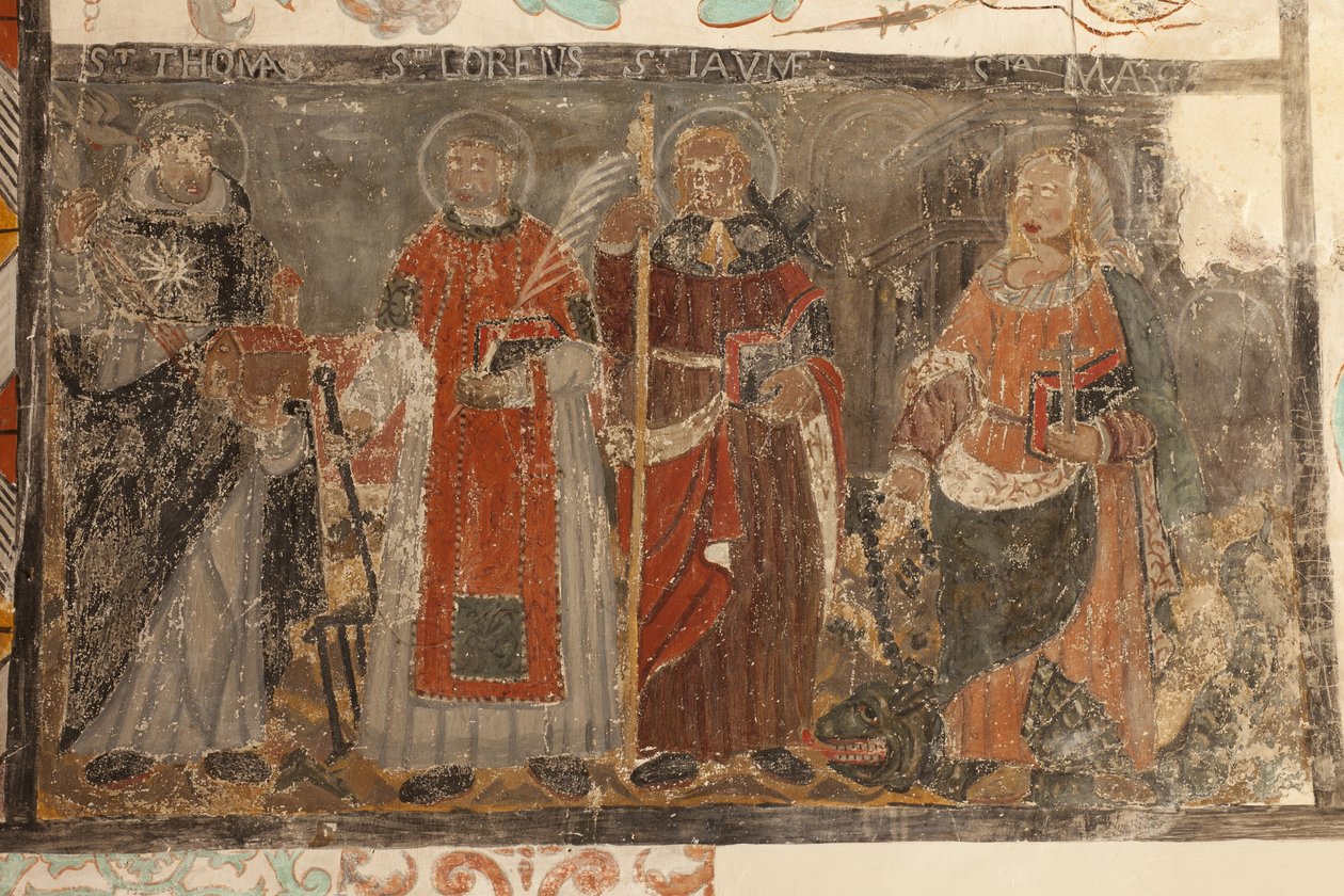 Église paroissiale de la Mare de Déu de Solers. Intérieur. Les nefs. Peintures murales. (détail). XVIe siècle (?) - French School