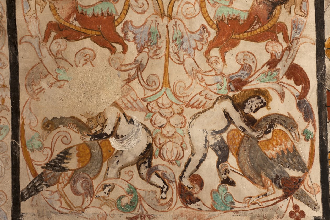 Église paroissiale (Església de la Mare de Déu de Solers). Intérieur. Les nefs. Peintures murales (détail). XVIe siècle (?) - French School