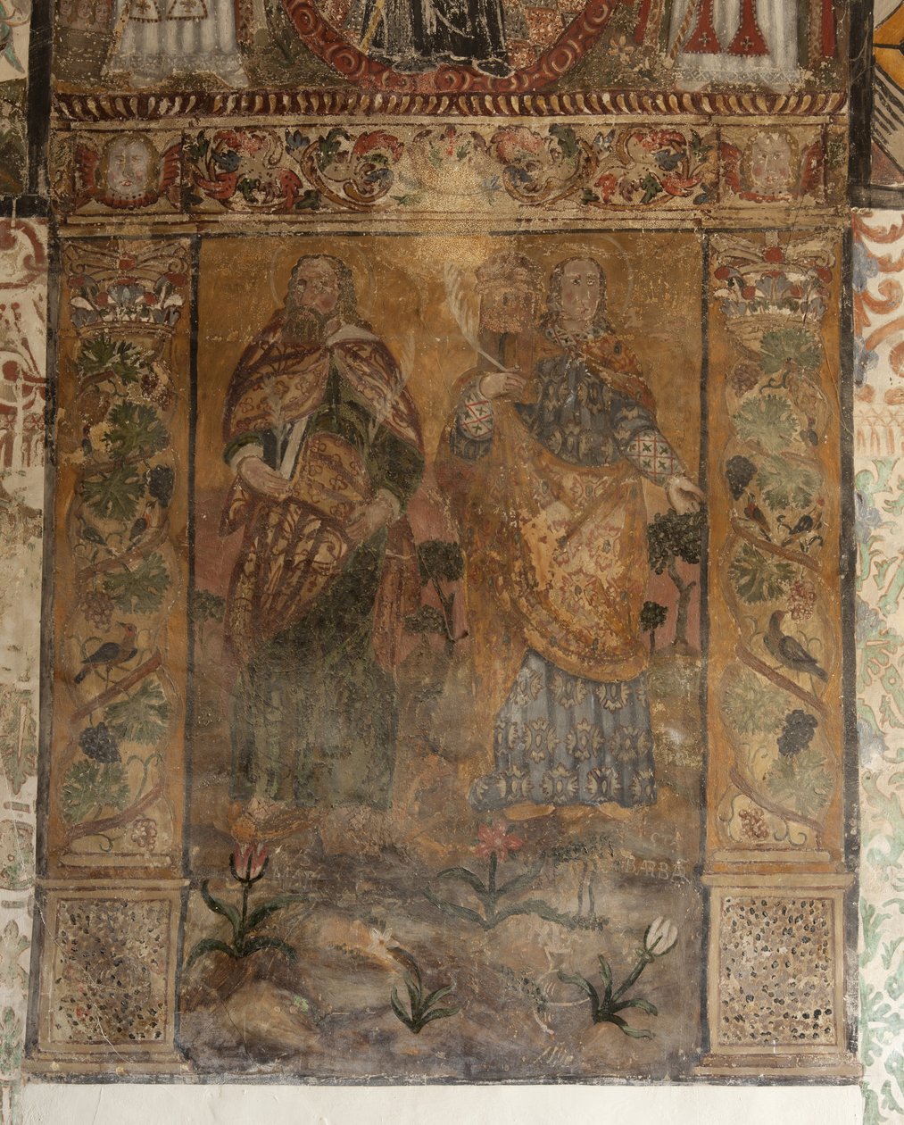 Église paroissiale (Església de la Mare de Déu de Solers). Intérieur. Les nefs. Peintures murales. Détail. 16ème siècle (?) - French School