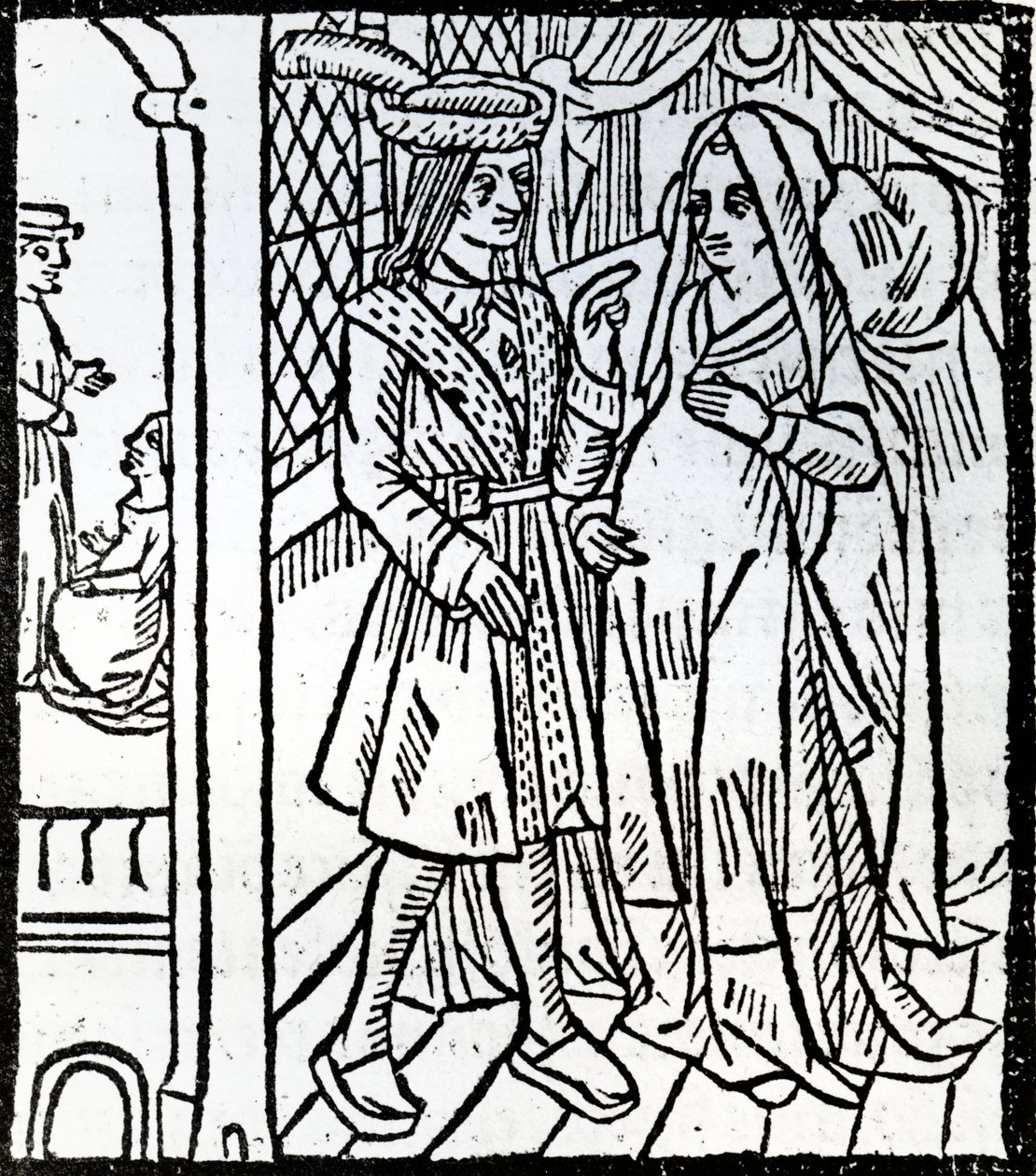 Pathelin et Guillemette, de La Farce de Maître Pierre Pathelin - French School