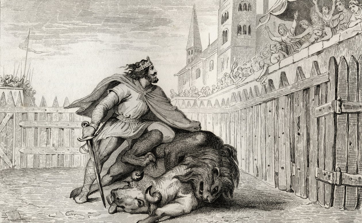 Pépin III (714-68) le Bref avec le Lion et le Taureau, de 