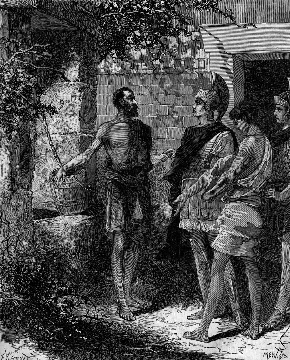 Phocion (Phokion) (402 av. J.-C. - 318 av. J.-C.) est un stratège et orateur athénien recevant les envoyés d