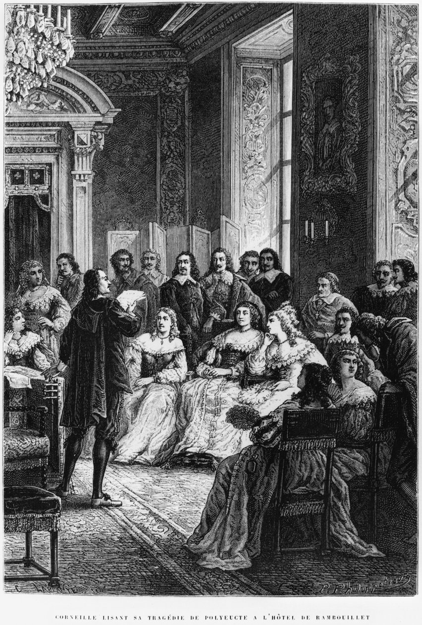 Pierre Corneille (1606-84) lisant Polyeucte à l