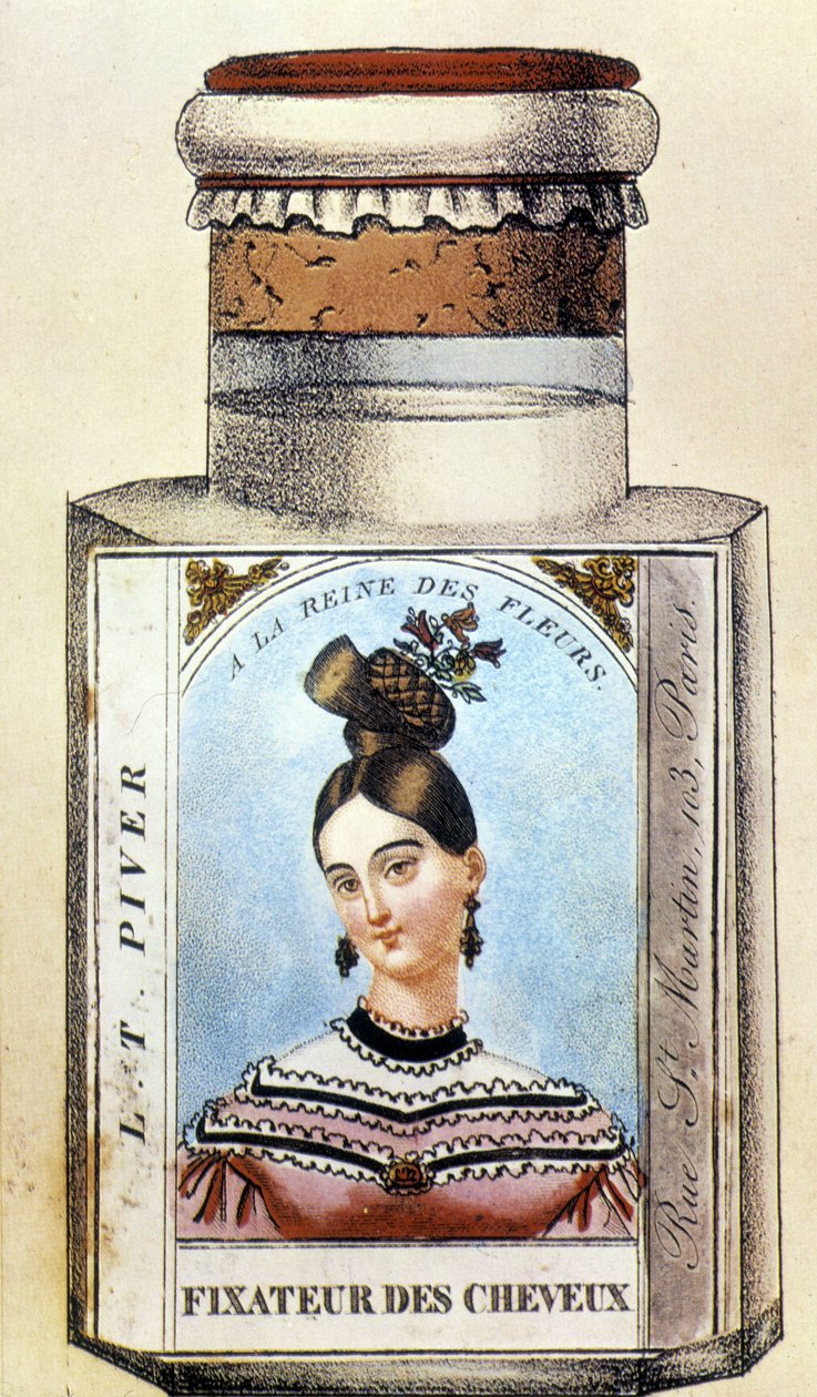 Bouteille de fixateur pour cheveux Piver, vers 1830 - French School