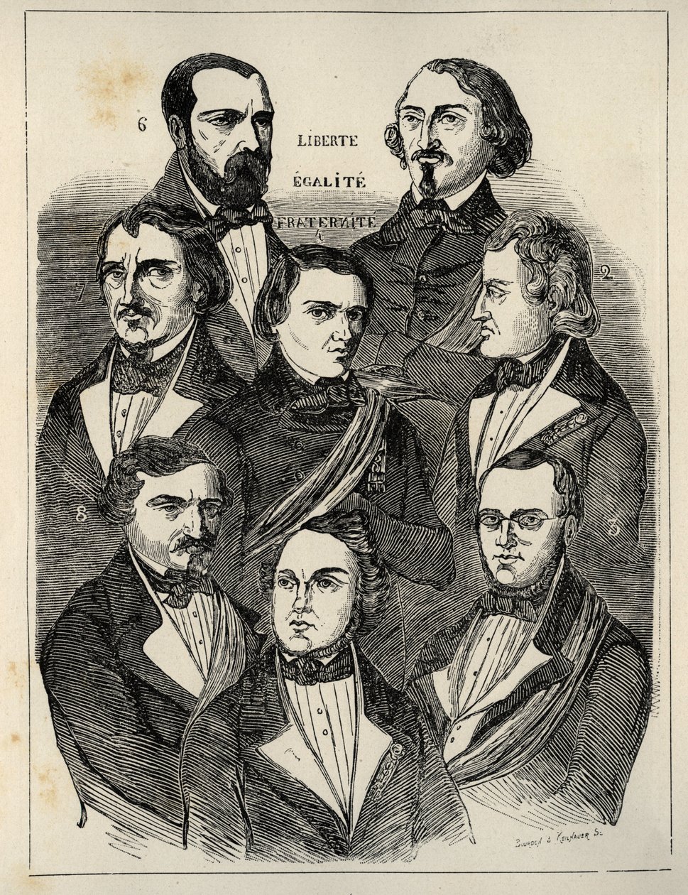 Placard électoral 1848 - Politiciens républicains français - French School