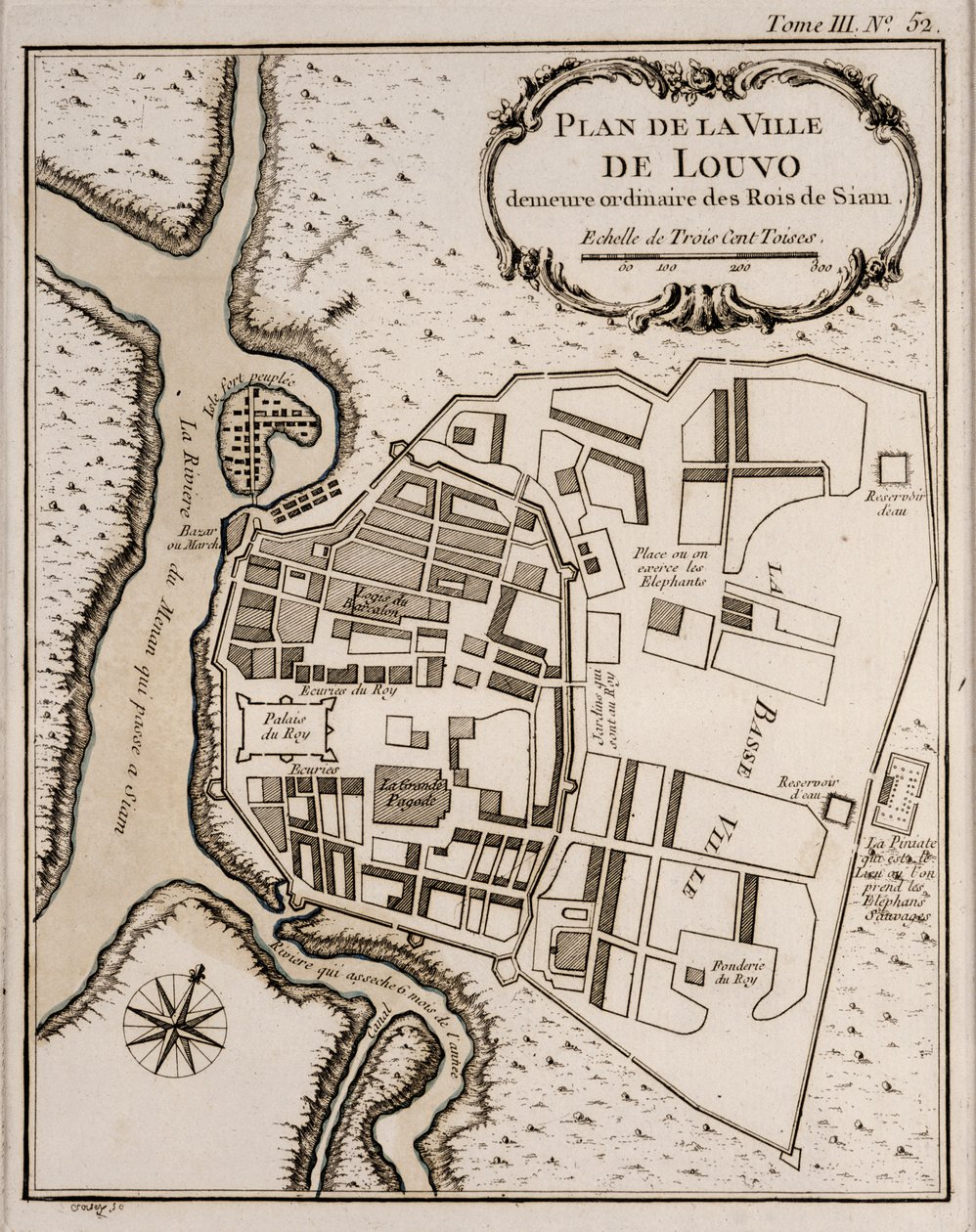 Plan de Lopburi, 1751 - French School