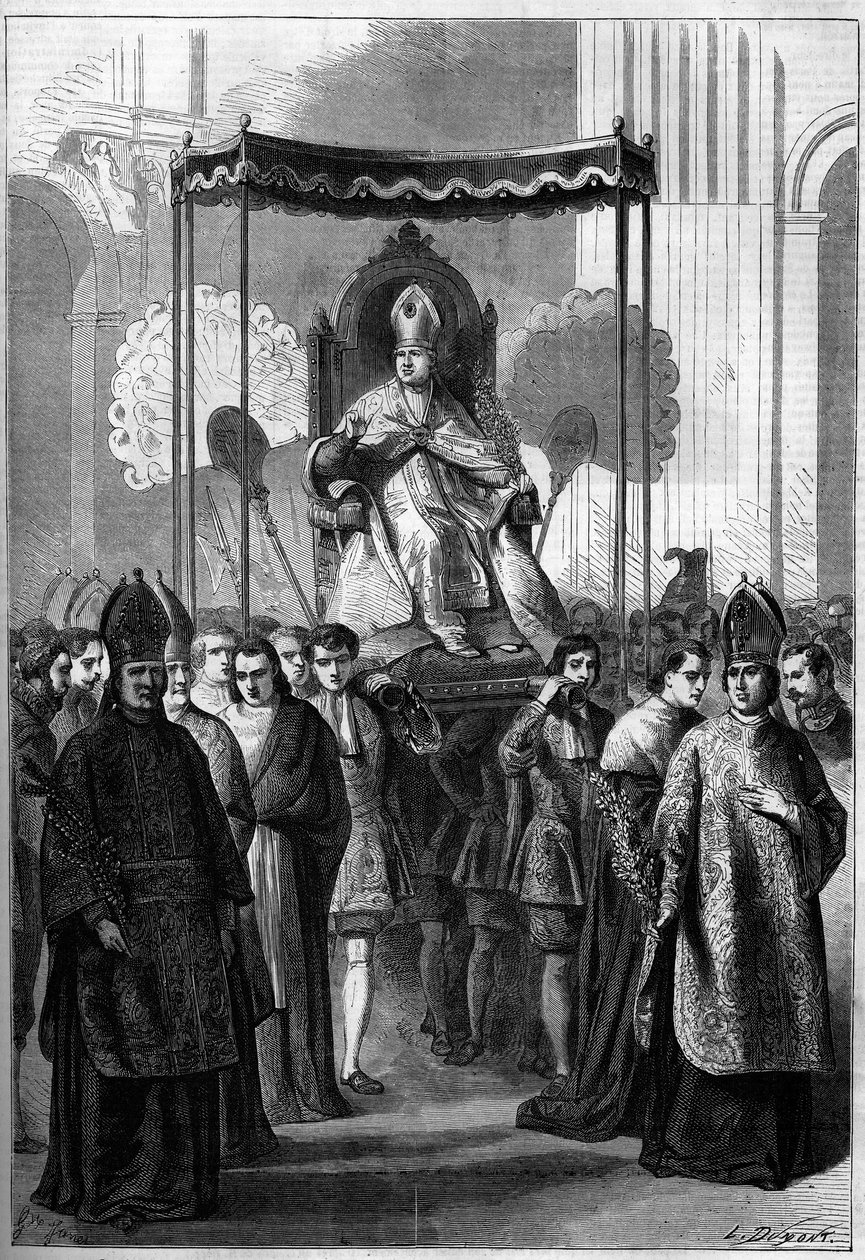 Le pape Pie IX (1792-1878) porté en procession à l