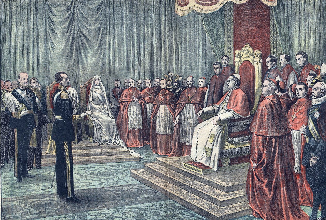 Le pape Pie XI reçoit en audience solennelle les souverains d
