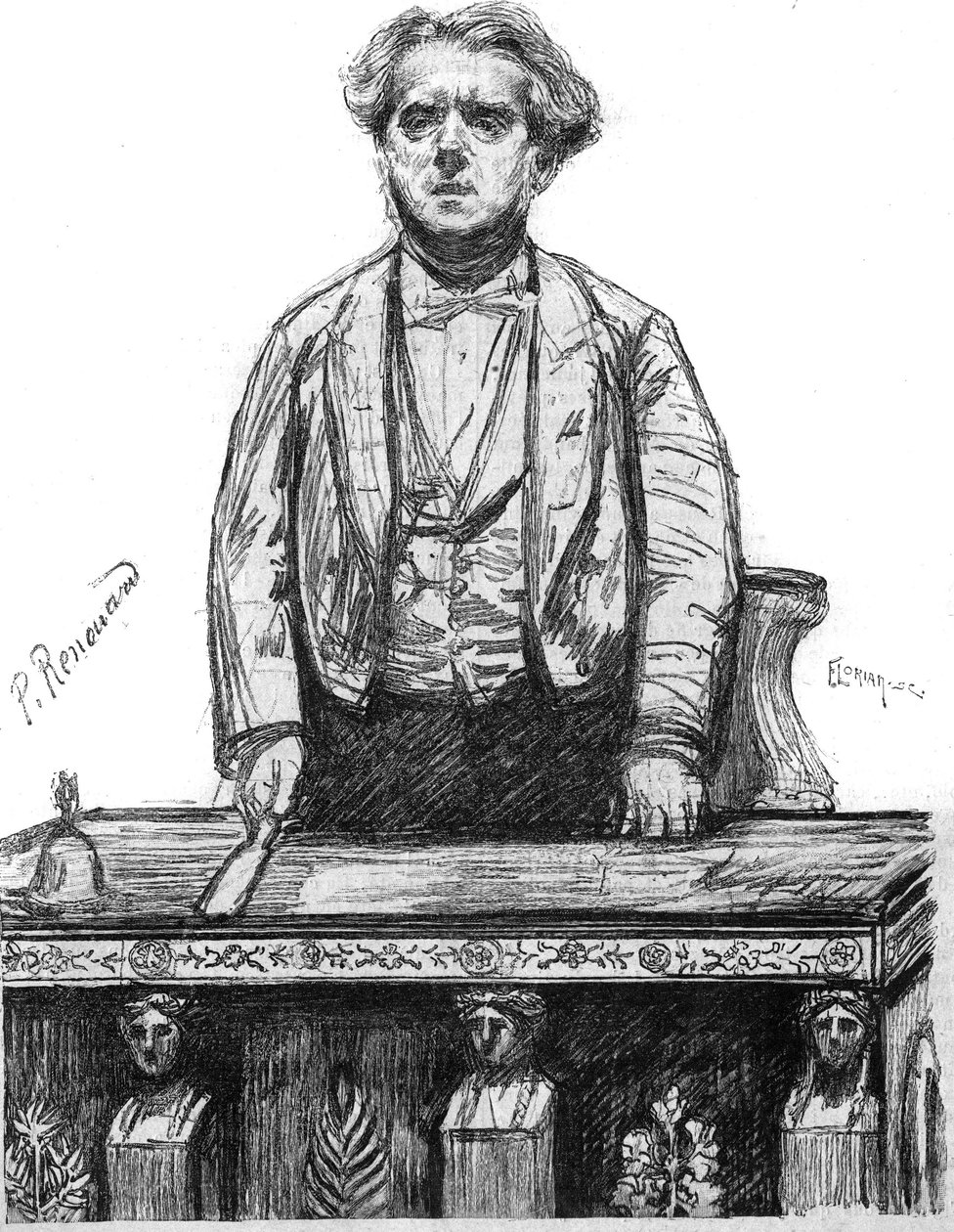 Portrait de Charles Floquet (1828-1896), avocat et homme politique français. Gravure dans « La gazette du dimanche » du 16 janvier - French School