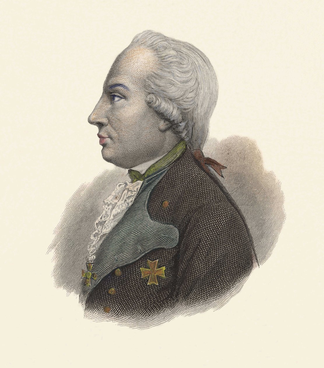 Portrait de Charles Guillaume Ferdinand, Duc de Brunswick (1735-1806), général prussien. dans "Portraits des Hommes Utiles" - French School