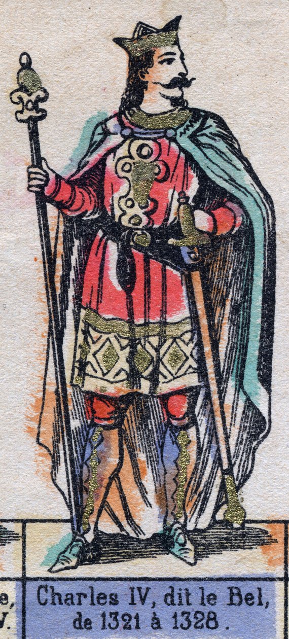 Portrait de Charles IV de France, dit Charles le Bel (1294-1328) (dynastie des Capétiens). Illustration fin XIXe siècle - French School