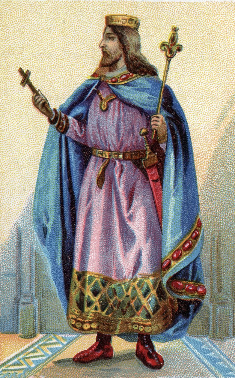Portrait de Clovis, roi des Francs de 481 à 511 - French School