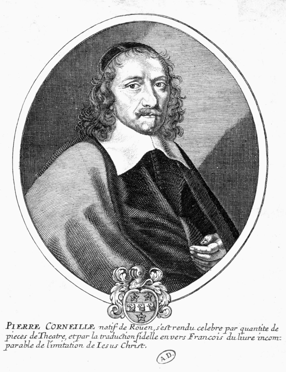 Portrait de Corneille. Gravure du XIXe siècle. - French School