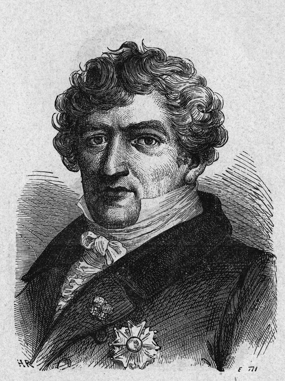 Portrait de Cuvier (1769-1832), zoologiste et paléontologue français - dans "Album de la Science; savants illustres; Grandes découvertes" 1896. - French School