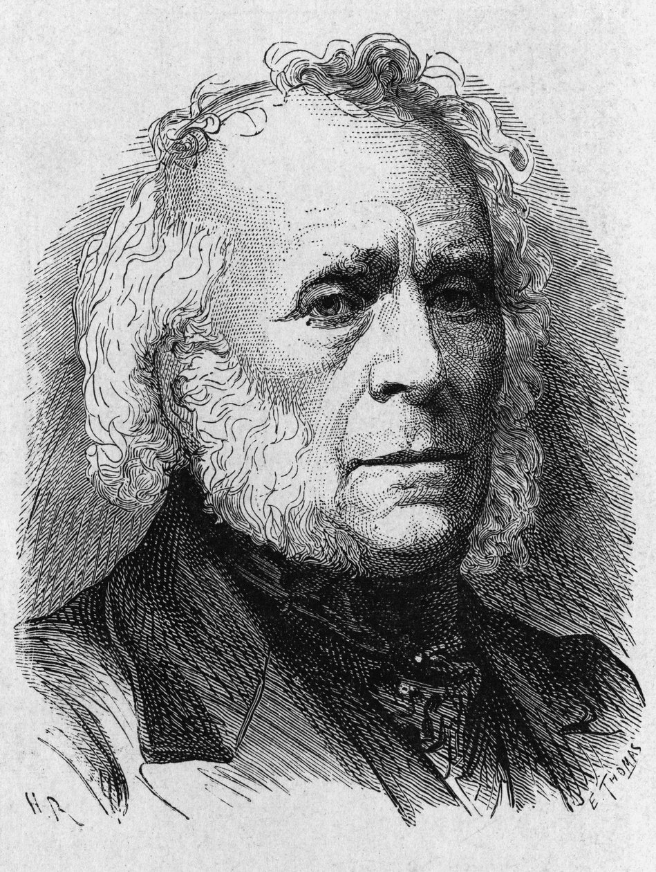 Portrait de David Brewster (1781 - 1868) - dans "Album de la Science; savants illustres; Grandes découvertes" 1896. - French School