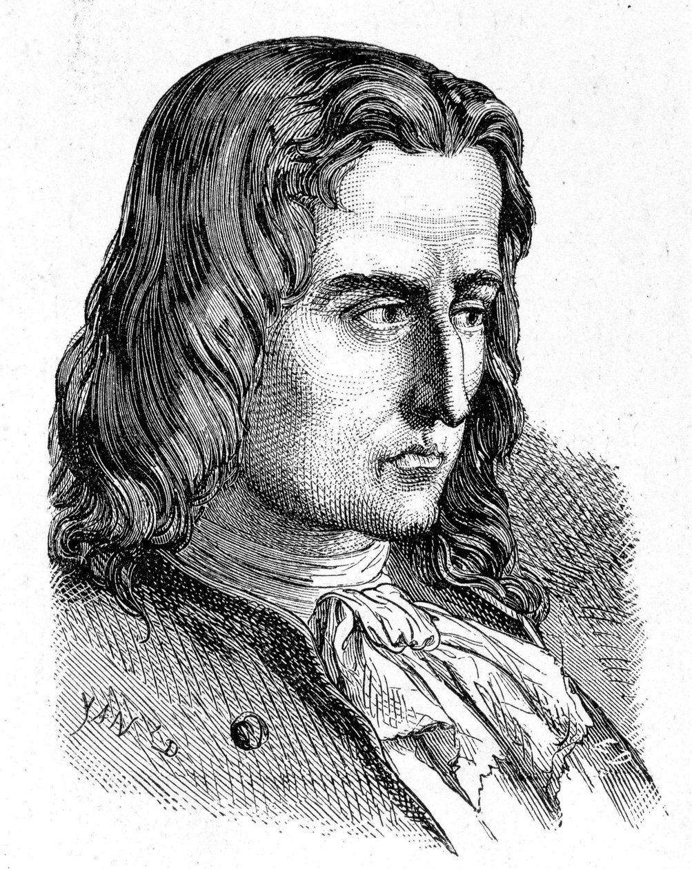 Portrait de Denis Papin (1647 - 1714) - dans « Album de la Science; savants illustres; Grandes découvertes » 1896 - French School