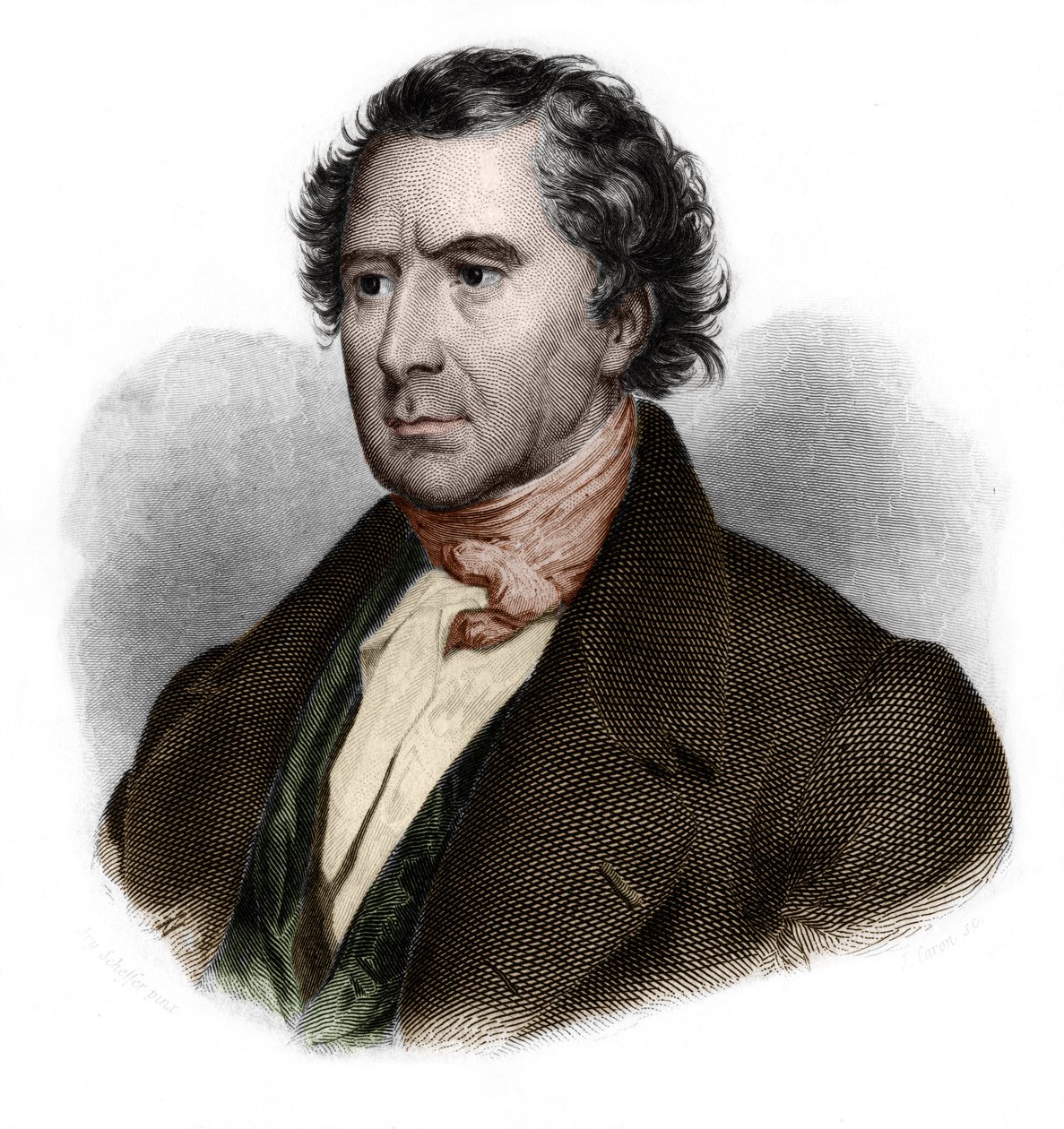 Portrait de François Arago (1786-1853), mathématicien, physicien, astronome et homme politique français. dans « LIBRE DES SPORERS » par Louis de Cormenin Timon. 1842. Collection privée. - French School