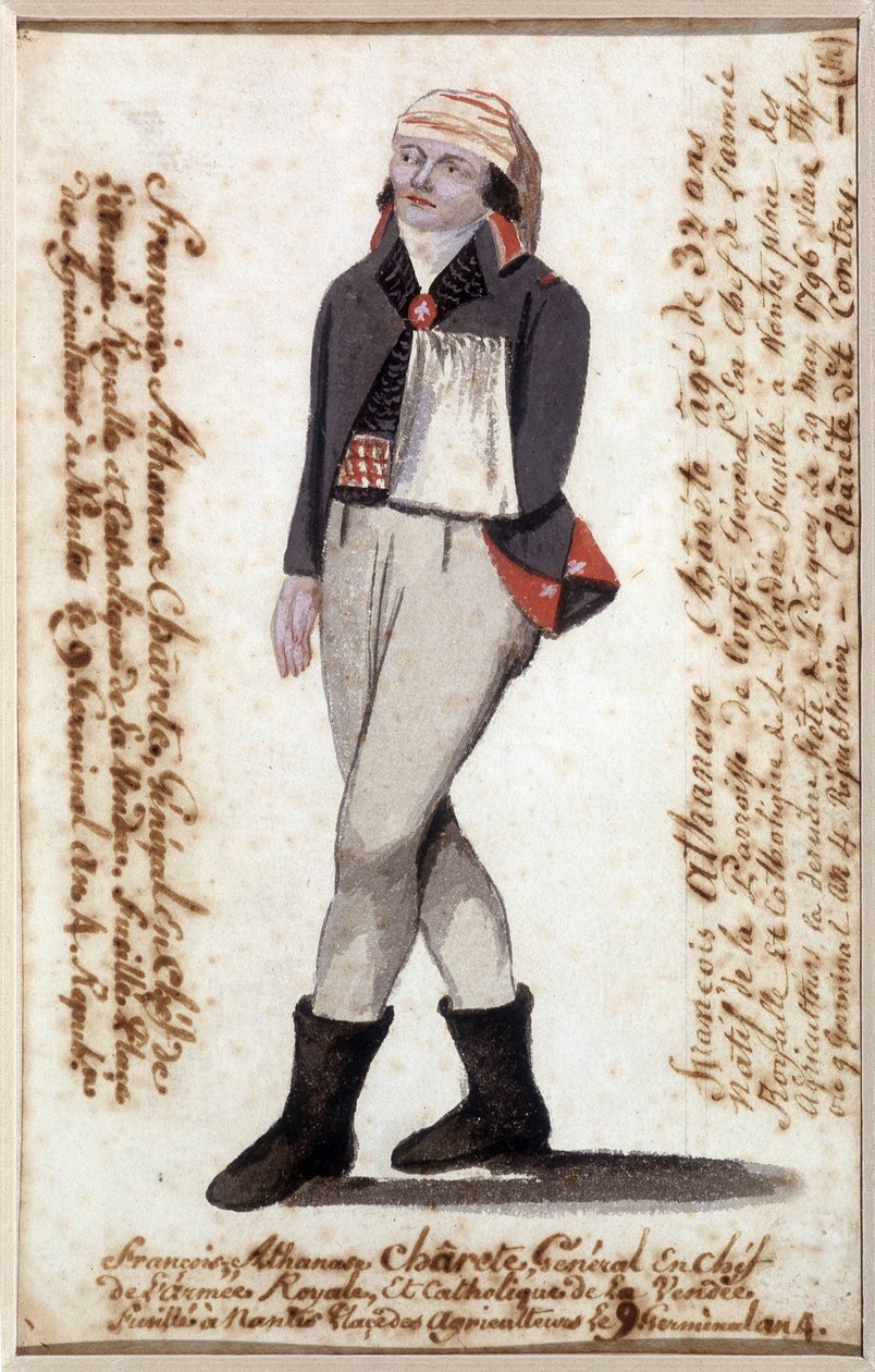 Portrait de François Athanase de Charette de la Contrie (1763-1796), bras en écharpe, chef royaliste de la Vendée - Musée Dobrée, Nantes - French School