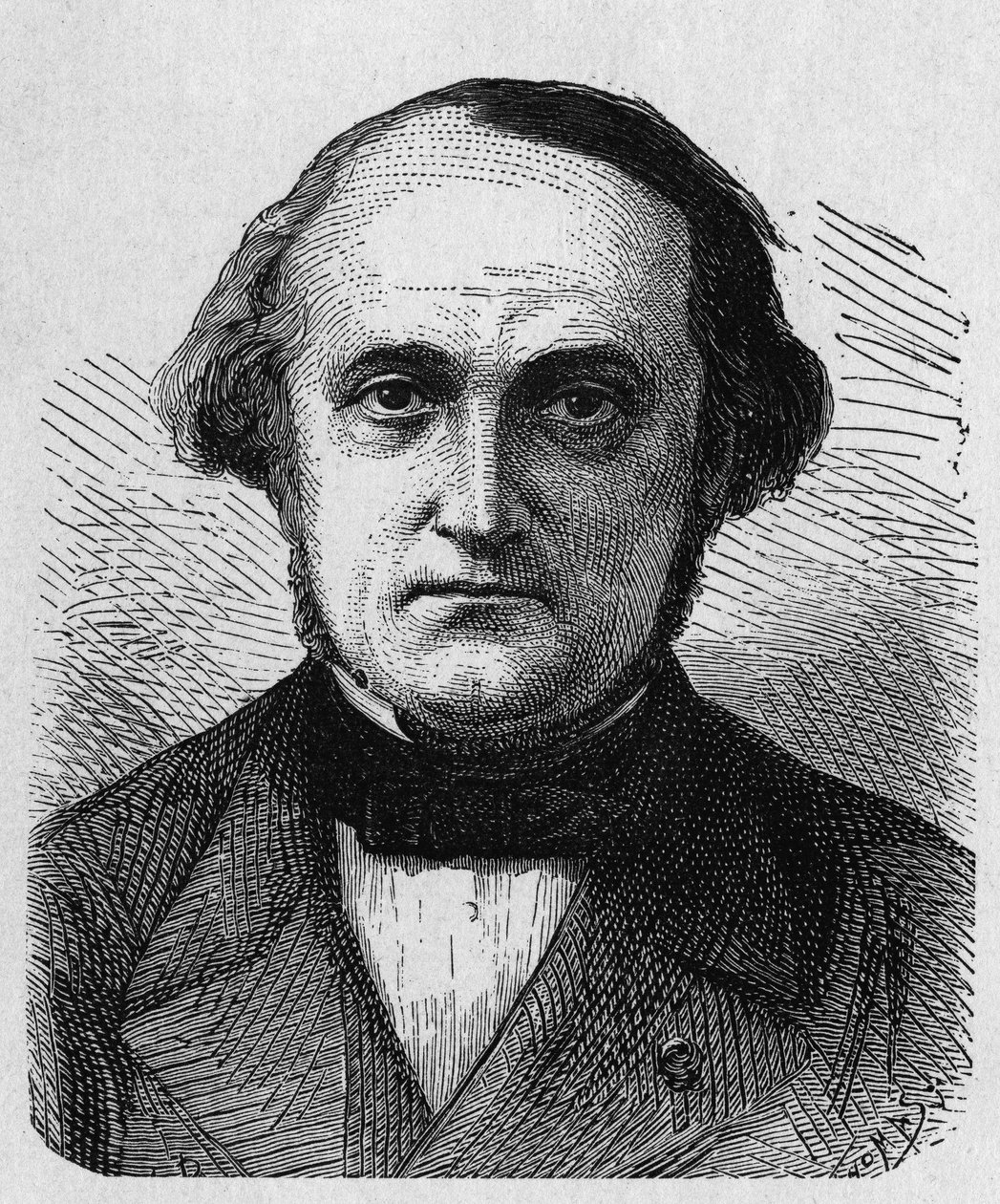 Portrait de François-Clément Sauvage (1812 - 1872), ingénieur et administrateur français - dans "Album de la Science; savants illustres; Grandes découvertes" 1896. - French School
