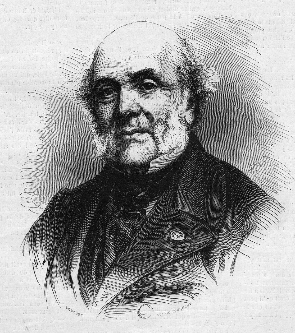 Portrait de Frédéric Auguste Demetz, avocat français, fondateur de la colonie agricole et pénitentiaire de Mettray destinée à réhabiliter les jeunes délinquants. Gravure dans "Le Monde Illustré" n°866 du 15 novembre - French School