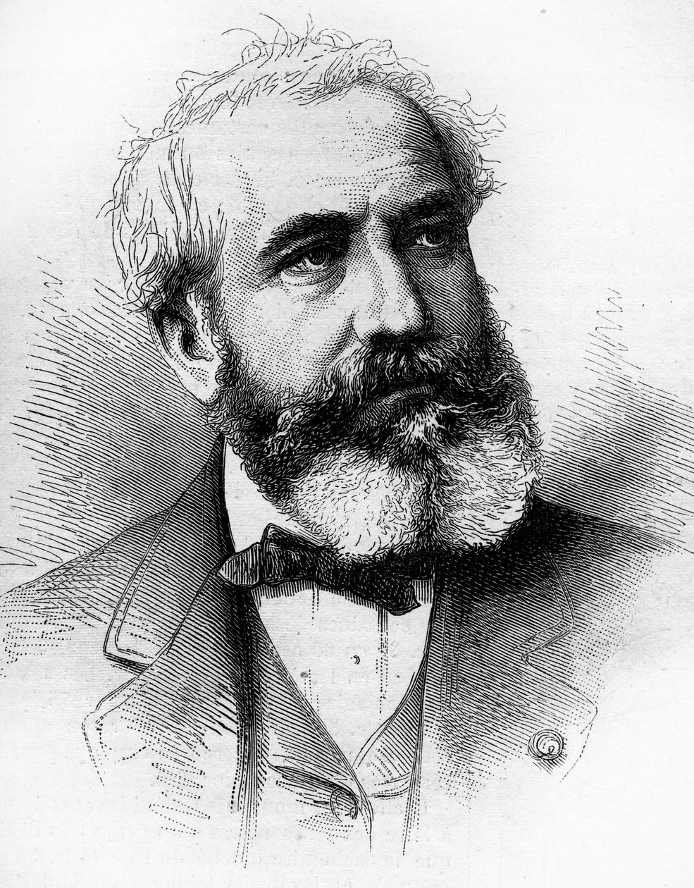 Portrait de Gabriel Jean Antoine Davioud (1824-1881), architecte français. Gravure dans « Le Monde Illustré » n°1255 du 16 avril 1881 - French School