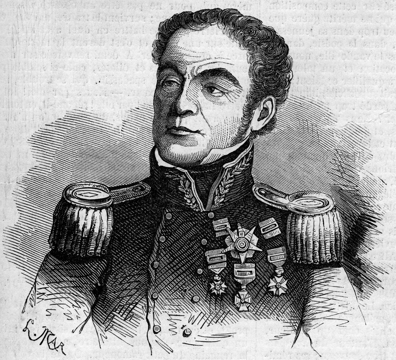 Portrait du général Antonio Lopez de Santa Anna - French School