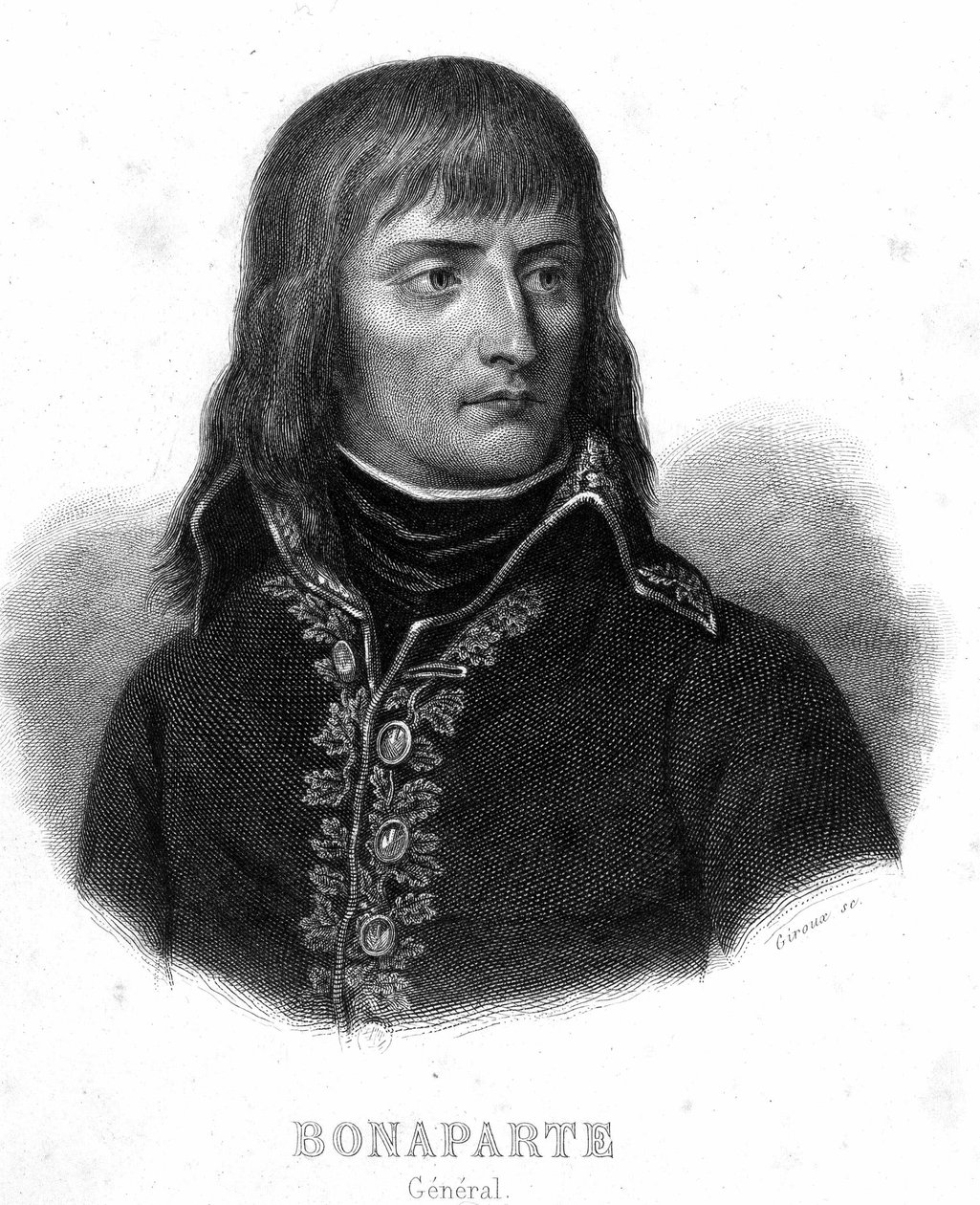 Portrait du Général Bonaparte - dans « Révolution française » par Thiers. 19ème siècle - French School