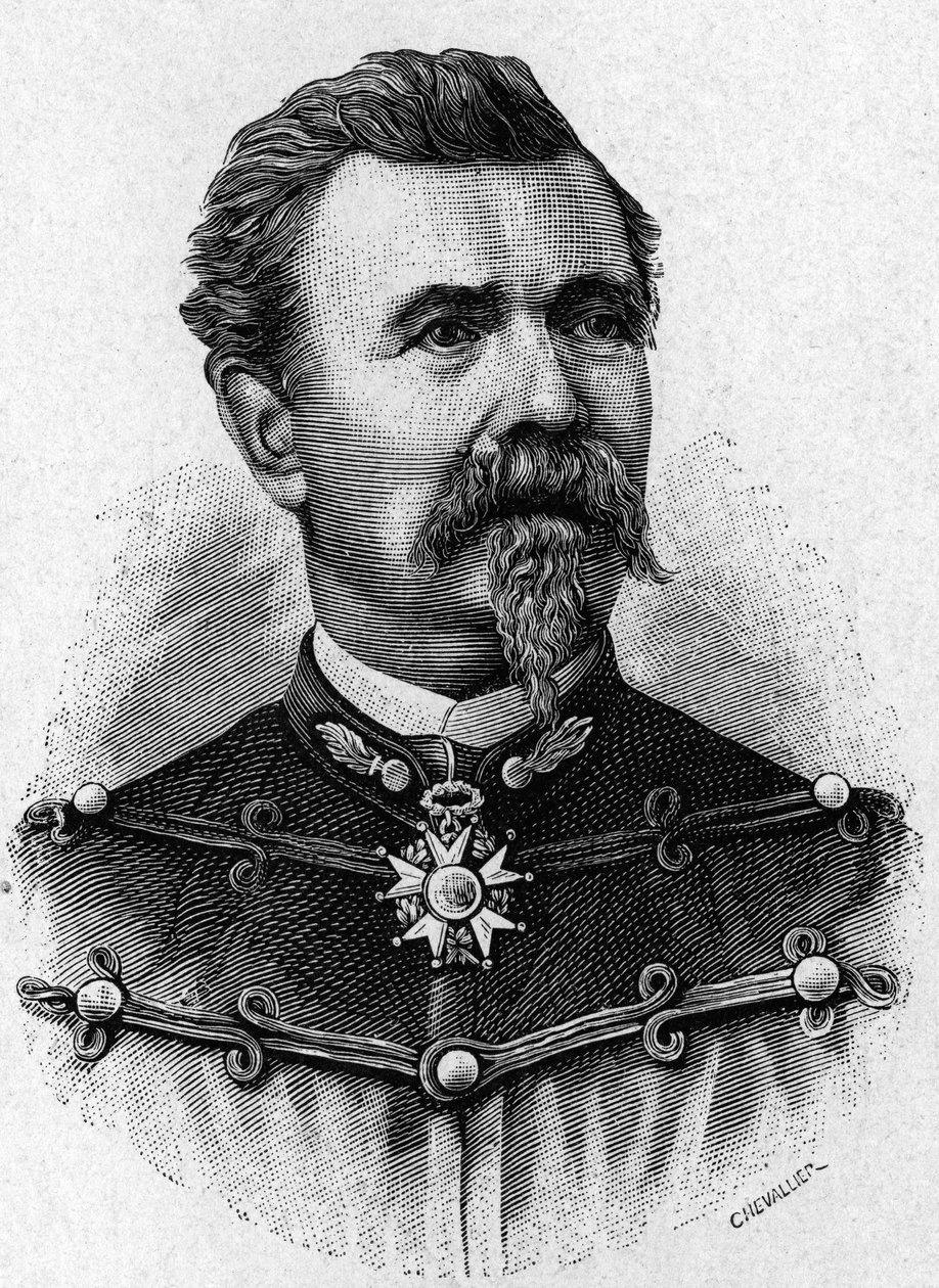 Portrait du Général de Reffye - dans "Album de la Science; savants illustres; Grandes découvertes" 1896. - French School
