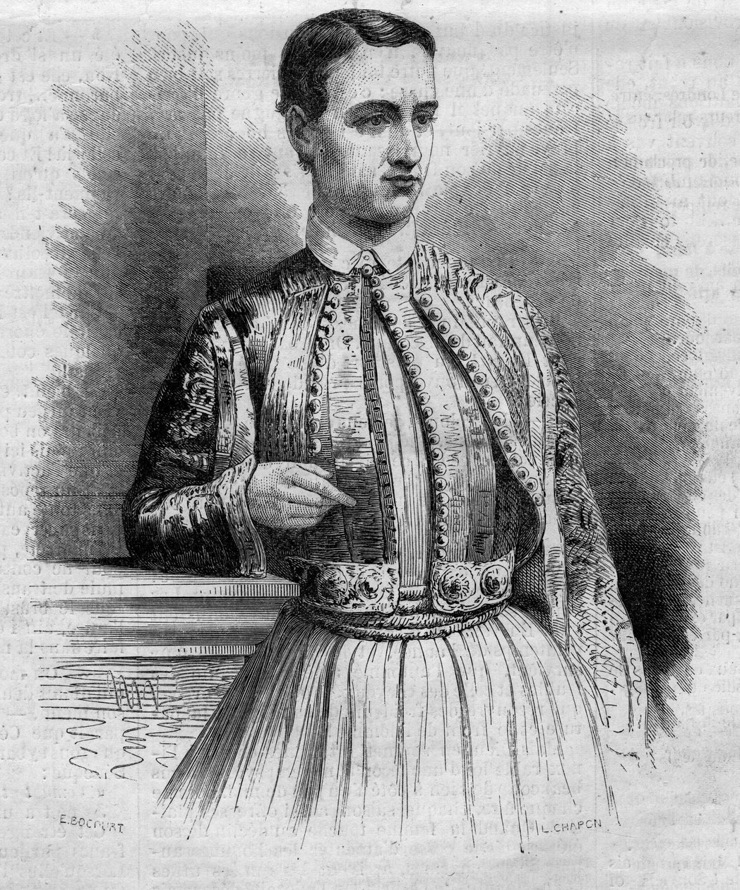 Portrait de George I (1845-1913), roi de Grèce. Gravure dans "Le Monde Illustré" n°340 du 17 octobre - French School
