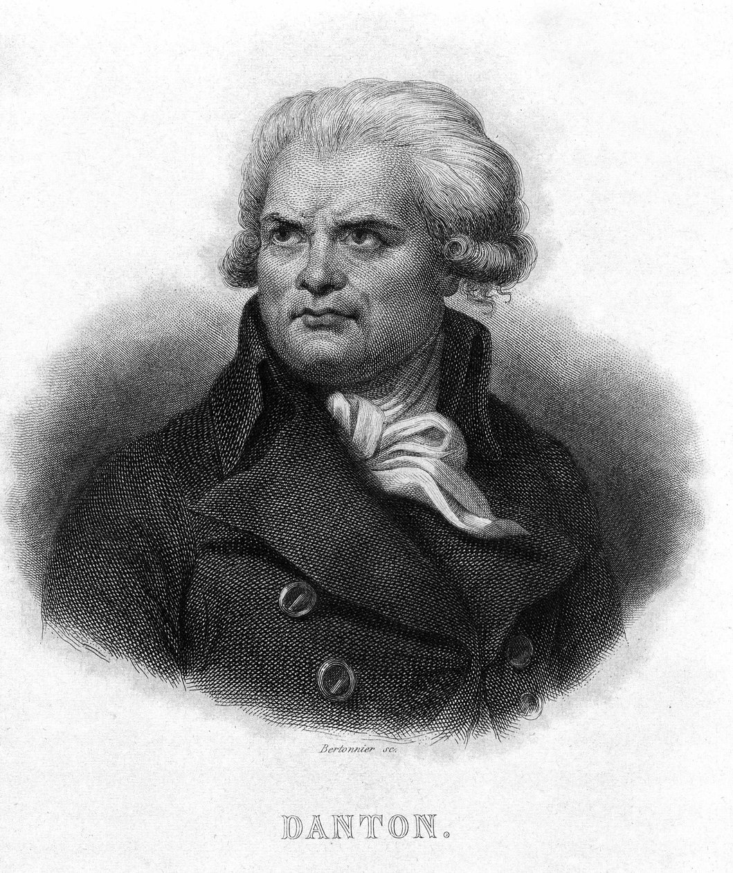 Portrait de Georges Jacques Danton (1759 - 1794) - dans « Révolution française » par Thiers. 19e siècle - French School